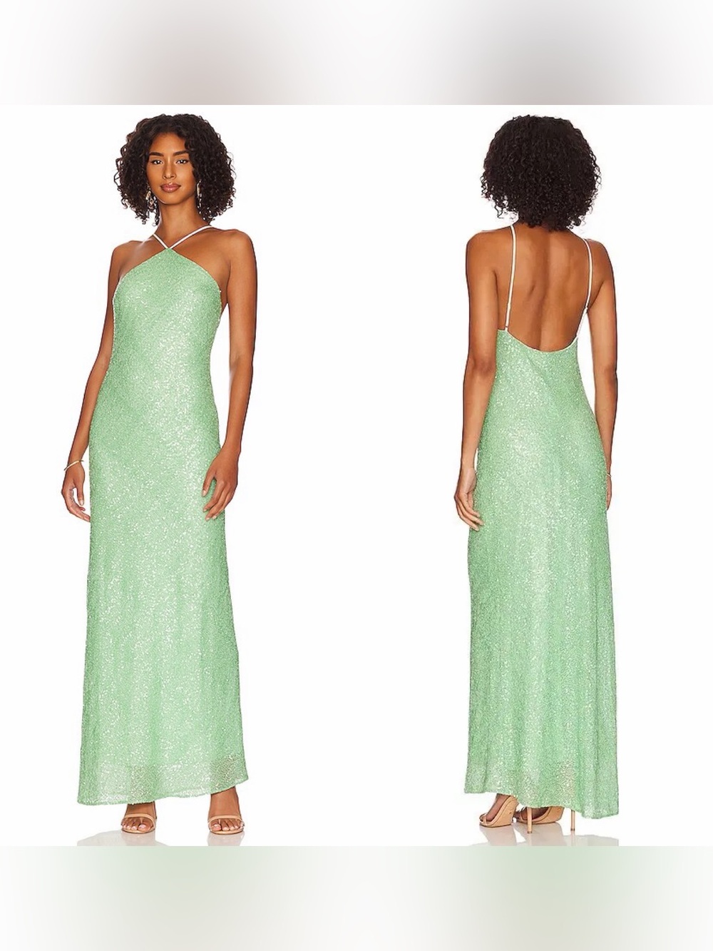 Amanda Uprichard x REVOLVE Riesling Sequin Gown in Mint Small - Picture 2 of 12